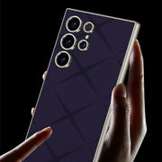 For Samsung Galaxy S23 Ultra 5G GKK Asterism Metal Paint Skin Feel Leather Full Coverage Phone Case, Not Included Pen(Purple)
