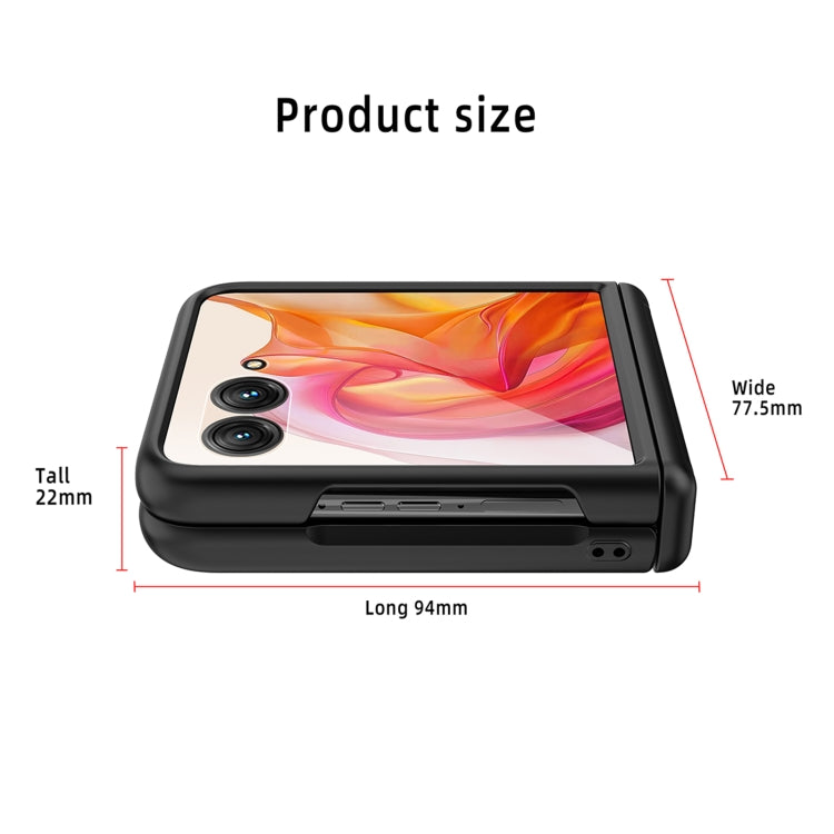 For Motorola Razr 50 Ultra Integrated Fold Hinge Grid Texture Phone Case(Black)
