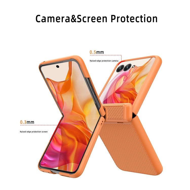 For Motorola Razr 50 Ultra Integrated Fold Hinge Grid Texture Phone Case(Green)