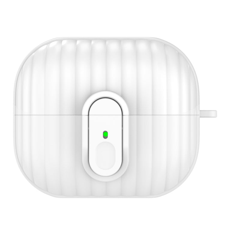 For Samsung Galaxy Buds3 Shell Look Earbuds Box Protective Case with Security Lock(White)