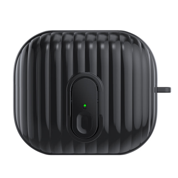For Samsung Galaxy Buds3 Shell Look Earbuds Box Protective Case with Security Lock(Black)