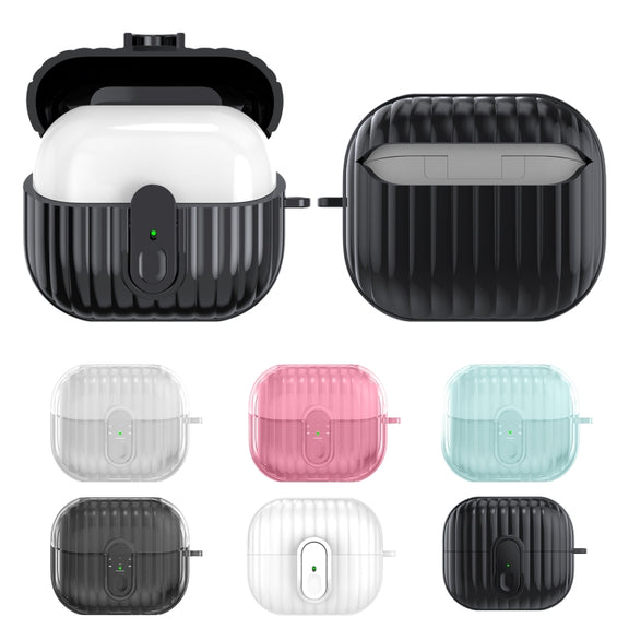 For Samsung Galaxy Buds3 Shell Look Earbuds Box Protective Case with Security Lock(Black)