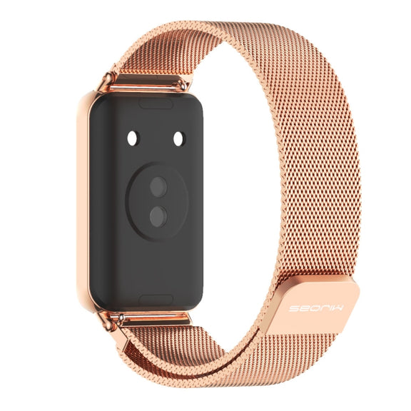 For Honor Band 10 / 9 MIJOBS Milan Magnetic Stainless Steel Watch Band(Rose Gold)