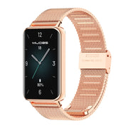 For Honor Band 10 / 9 MIJOBS Milan Buckle Stainless Steel Watch Band(Rose Gold)