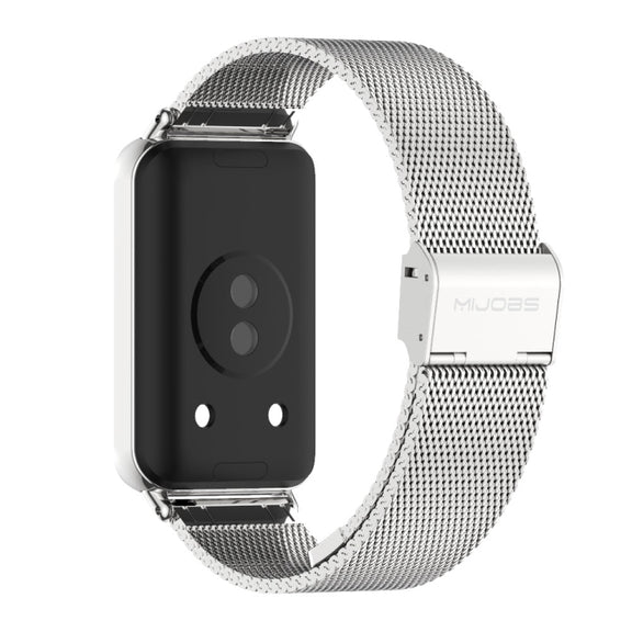 For Honor Band 10 / 9 MIJOBS Milan Buckle Stainless Steel Watch Band(Silver)