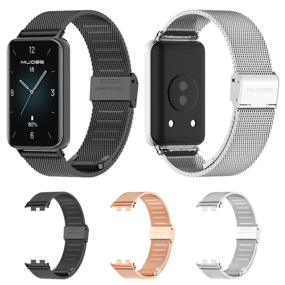 For Honor Band 10 / 9 MIJOBS Milan Buckle Stainless Steel Watch Band(Silver)