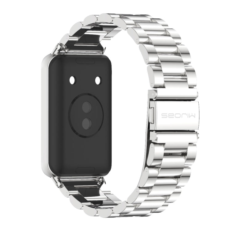 For Honor Band 10 / 9 MIJOBS Three-Beads Stainless Steel Watch Band(Silver)