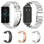 For Honor Band 10 / 9 MIJOBS Three-Beads Stainless Steel Watch Band(Silver)