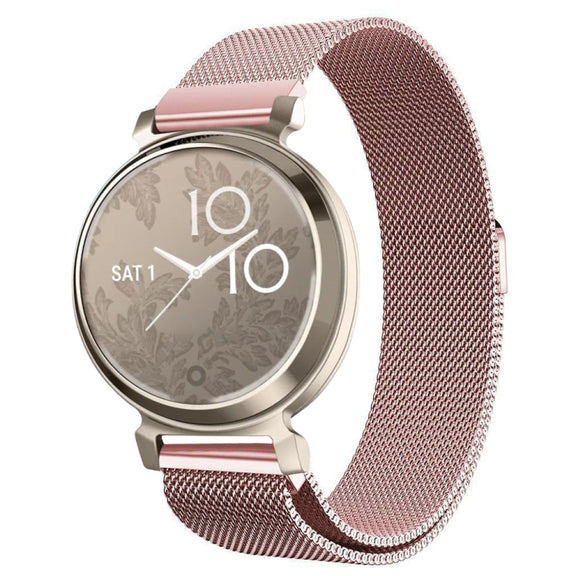 For Garmin Lily 2 14mm Milan Stainless Steel Watch Band(Rose Pink)