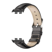 For Honor Band 10 / 9 MIJOBS Cowhide Leather Watch Band(Bamboo Black)