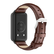 For Honor Band 10 / 9 MIJOBS Cowhide Leather Watch Band(Bamboo Coffee Black)