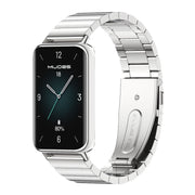 For Honor Band 9 MIJOBS Bamboo Stainless Steel Watch Band(Silver)