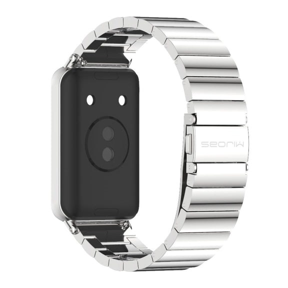For Honor Band 9 MIJOBS Bamboo Stainless Steel Watch Band(Silver)