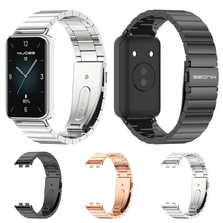 For Honor Band 9 MIJOBS Bamboo Stainless Steel Watch Band(Silver)