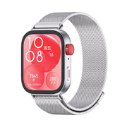 For Huawei Watch Fit3 MIJOBS Milan Magnetic Stainless Steel Watch Band(Silver)