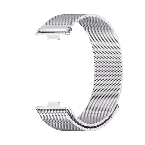 For Huawei Watch Fit3 MIJOBS Milan Magnetic Stainless Steel Watch Band(Silver)