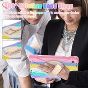 For Lenovo Tab M11 /Xiaomi Pad 11 2024 Rotatable Holder Silicone Hybrid PC Tablet Case with Shoulder Strap(Colorful Pink)