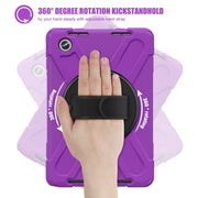 For Lenovo Tab M11 /Xiaomi Pad 11 2024 Rotatable Holder Silicone Hybrid PC Tablet Case with Shoulder Strap(Purple)
