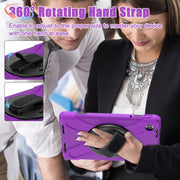 For Lenovo Tab M11 /Xiaomi Pad 11 2024 Rotatable Holder Silicone Hybrid PC Tablet Case with Shoulder Strap(Purple)