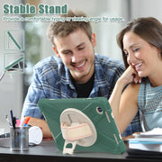 For Lenovo Tab M11 /Xiaomi Pad 11 2024 Rotatable Holder Silicone Hybrid PC Tablet Case with Shoulder Strap(Emerald Green)