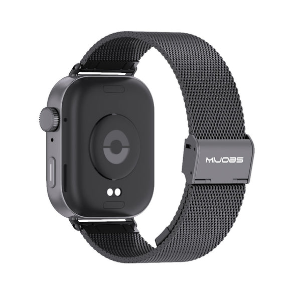 For Huawei Watch Fit3 MIJOBS Milan Buckle Stainless Steel Watch Band(Black)