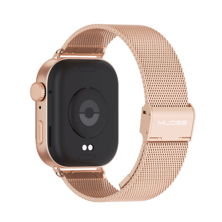 For Huawei Watch Fit3 MIJOBS Milan Buckle Stainless Steel Watch Band(Rose Gold)