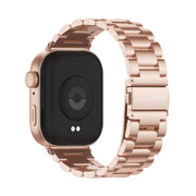 For Huawei Watch Fit3 MIJOBS Three-Beads Stainless Steel Watch Band(Rose Gold)