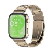 For Huawei Watch Fit3 MIJOBS Three-Beads Stainless Steel Watch Band(Light Gold)