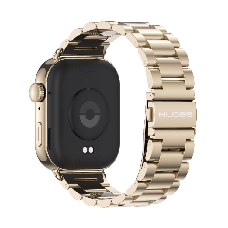 For Huawei Watch Fit3 MIJOBS Three-Beads Stainless Steel Watch Band(Light Gold)