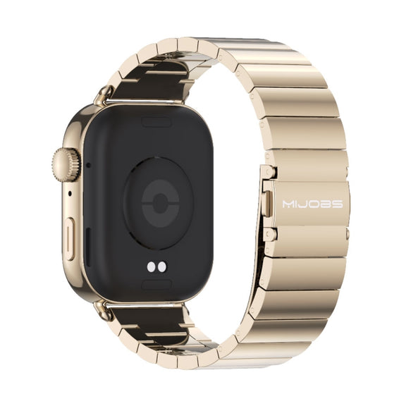 For Huawei Watch Fit3 MIJOBS Bamboo Stainless Steel Watch Band(Light Gold)