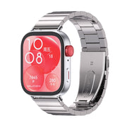 For Huawei Watch Fit3 MIJOBS Bamboo Stainless Steel Watch Band(Silver)