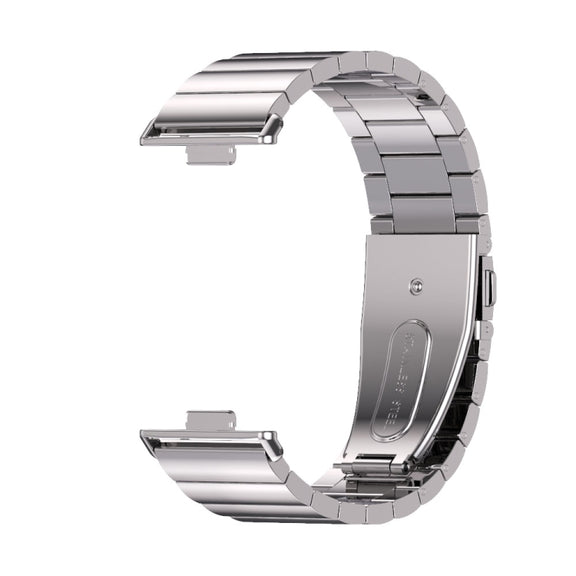 For Huawei Watch Fit3 MIJOBS Bamboo Stainless Steel Watch Band(Silver)