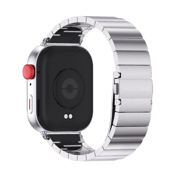 For Huawei Watch Fit3 MIJOBS Bamboo Stainless Steel Watch Band(Silver)