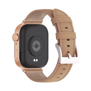 For Huawei Watch Fit3 MIJOBS Genuine Leather Watch Band(Apricot Rose Gold)