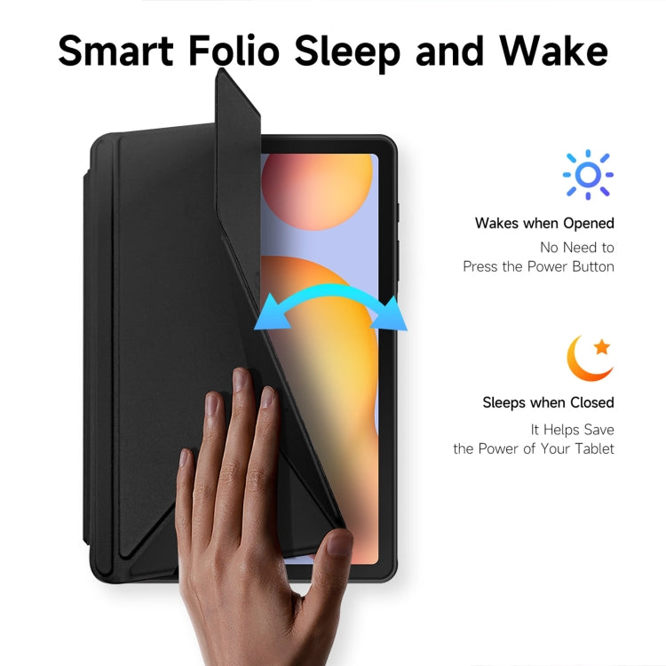 For Samsung Galaxy Tab S6 Lite 2024 DUX DUCIS Magi Series Smart Leather Tablet Case(Black)