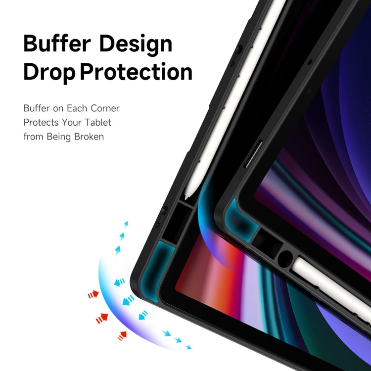 For Samsung Galaxy Tab S9 / S9 FE DUX DUCIS Magi Series Smart Leather Tablet Case(Black)