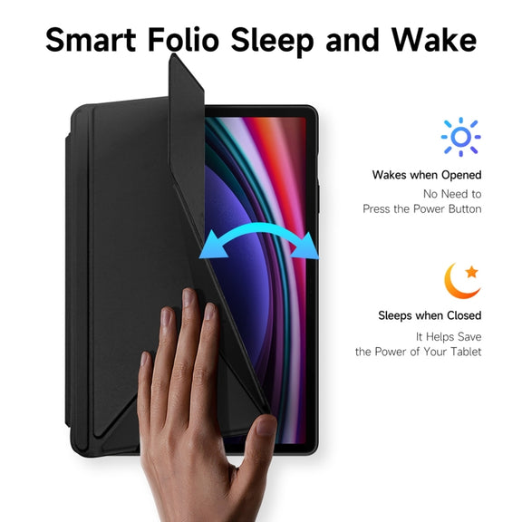 For Samsung Galaxy Tab S9+ / S9 FE+ DUX DUCIS Magi Series Smart Leather Tablet Case(Black)