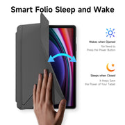 For Samsung Galaxy Tab S9+ / S9 FE+ DUX DUCIS Magi Series Smart Leather Tablet Case(Grey)