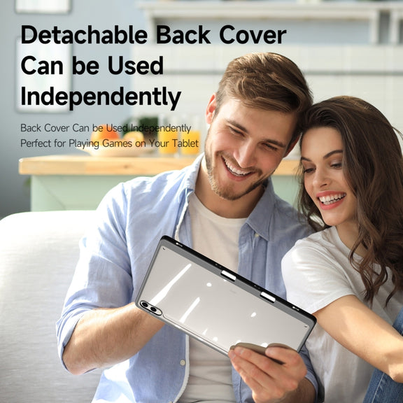 For Samsung Galaxy Tab S9+ / S9 FE+ DUX DUCIS Magi Series Smart Leather Tablet Case(Grey)