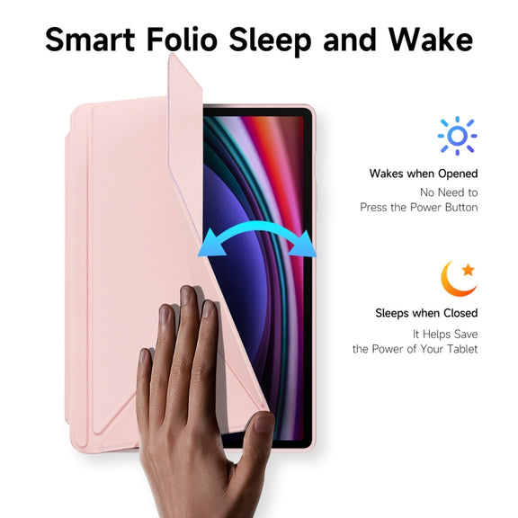 For Samsung Galaxy Tab S10+ DUX DUCIS Magi Series Smart Leather Tablet Case(Pink)