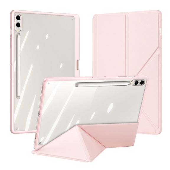 For Samsung Galaxy Tab S10+ DUX DUCIS Magi Series Smart Leather Tablet Case(Pink)