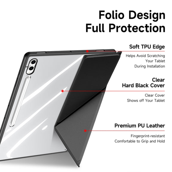 For Samsung Galaxy Tab S10 Ultra DUX DUCIS Magi Series Smart Leather Tablet Case(Black)