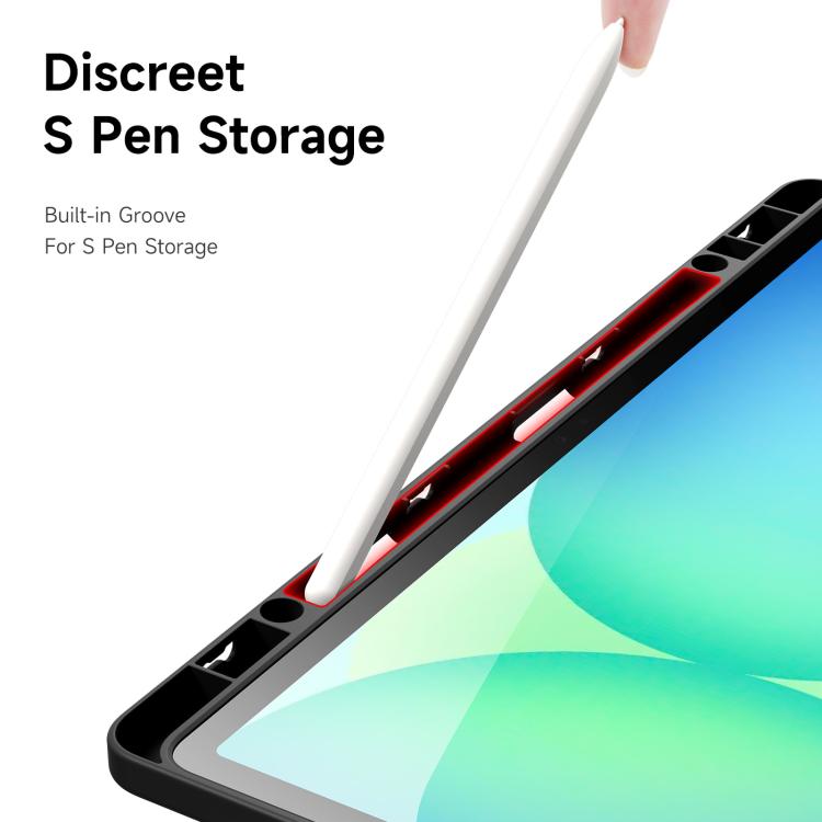 For Samsung Galaxy Tab S10 FE+ DUX DUCIS Magi Series Smart Leather Tablet Case(Black)