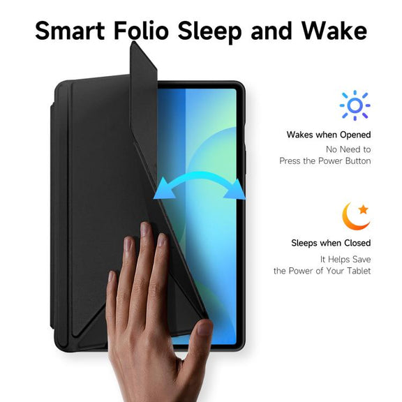 For Samsung Galaxy Tab S10 FE+ DUX DUCIS Magi Series Smart Leather Tablet Case(Black)