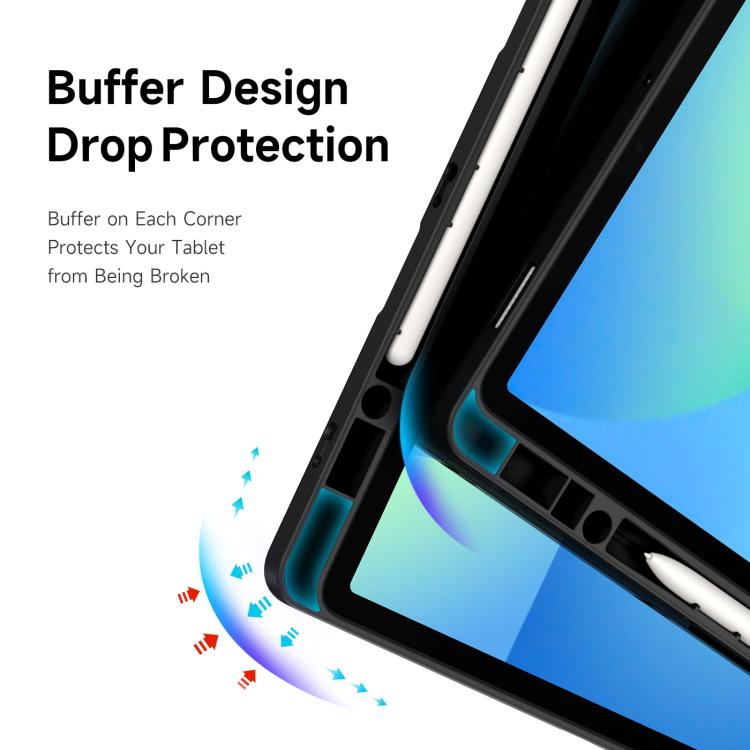 For Samsung Galaxy Tab S10 FE+ DUX DUCIS Magi Series Smart Leather Tablet Case(Black)