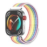 For Huawei Watch Fit3 MIJOBS Breathable Nylon Loop Watch Band(Colorful Silver)