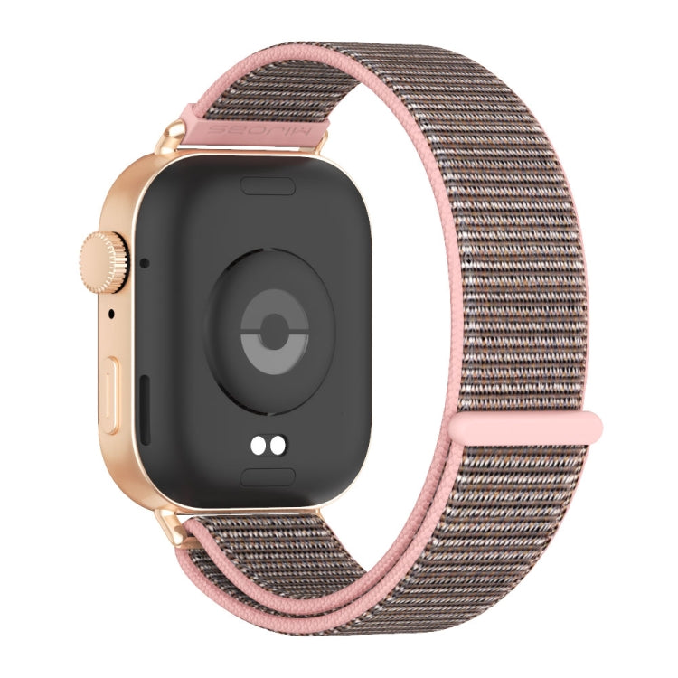 For Huawei Watch Fit3 MIJOBS Breathable Nylon Loop Watch Band(Pink Sand Rose Gold)