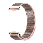 For Huawei Watch Fit3 MIJOBS Breathable Nylon Loop Watch Band(Pink Sand Light Gold)