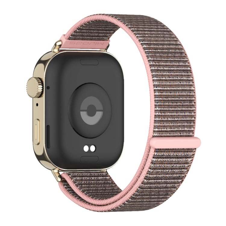 For Huawei Watch Fit3 MIJOBS Breathable Nylon Loop Watch Band(Pink Sand Light Gold)