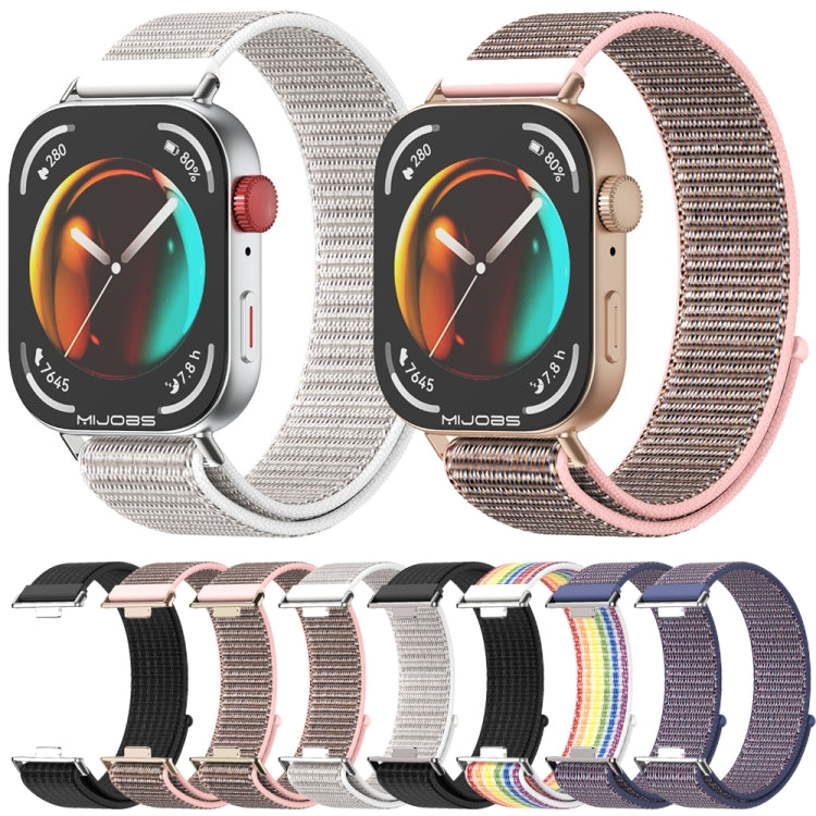 For Huawei Watch Fit3 MIJOBS Breathable Nylon Loop Watch Band(Black)